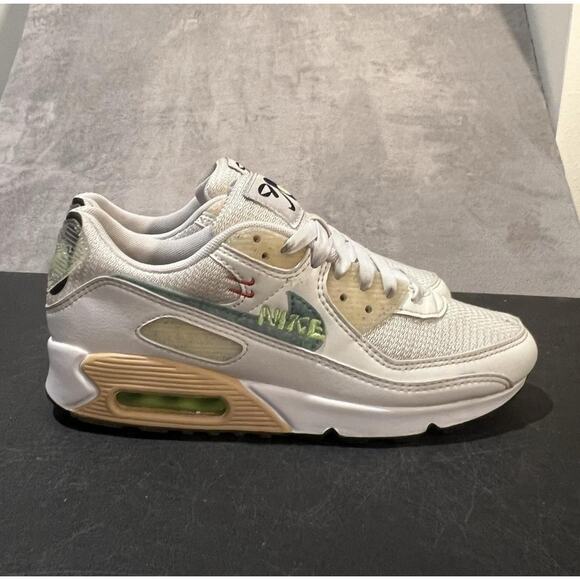 Nike Air Max 90 Shoes Womens 8.5 Summit White Mesh Low Top Athletic Sneakers - Picture 1 of 11